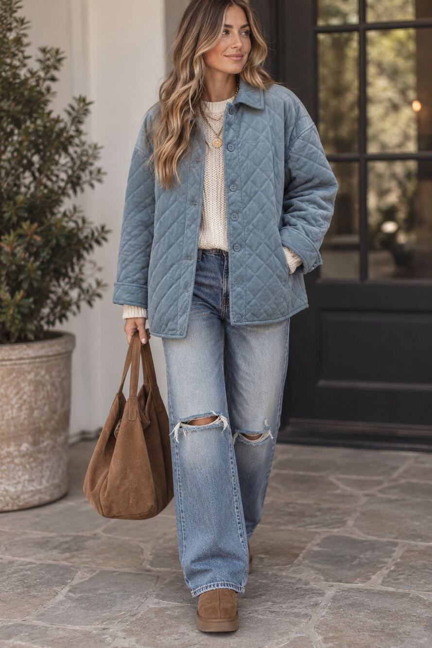 NWT See U Soon Velvet Quilted Jacket Oversized M